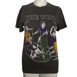 THE WHO Band Tshirt, XS, Gray Cotton, Band Picture, Short sleeves, Tour